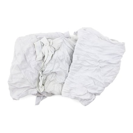Hospeco Reclaimed T-Shirt Knit Rags, White, 10 Lbs. - 340-10